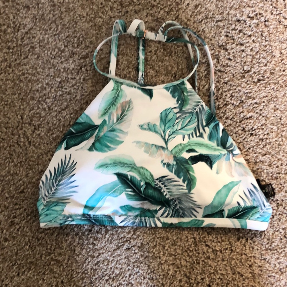 Tropical halter bikini top